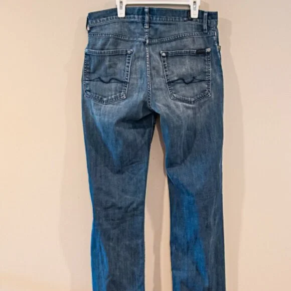 7 For All Mankind Slimmy Jeans Medium Blue Size 31 - Picture 3 of 5